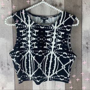 NWT Express black and white crop top size small